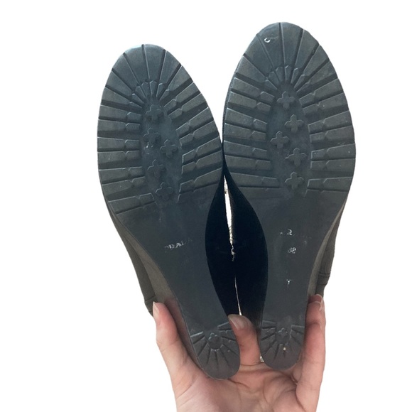 Prada Black Leather Ankle Wedge Boots, size 8 - Picture 9 of 11